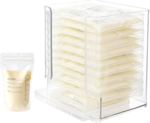 Rainmae Breastmilk Storage Bag Organizer, Breastmilk Freezer Tray, Breast Milk Storage Tower,