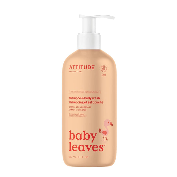 ATTITUDE 2-in-1 Shampoo and Body Wash for Baby, EWG Verified, Dermatologically Tested,