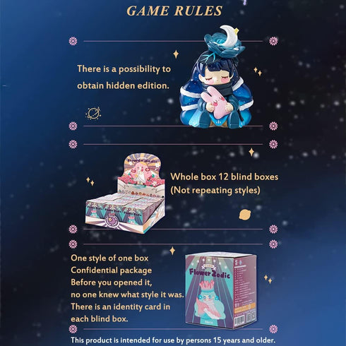 CORA Princess Flower Zodic Series Box Toys Blind Box Cute Collectible Figure Action Model for Birthday Surprise (3 Pack)