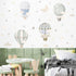 YIMEHDAN Watercolor Hot Air Balloon Wall Decals, Stars Clouds Balloon Vinyl Wall Stickers,