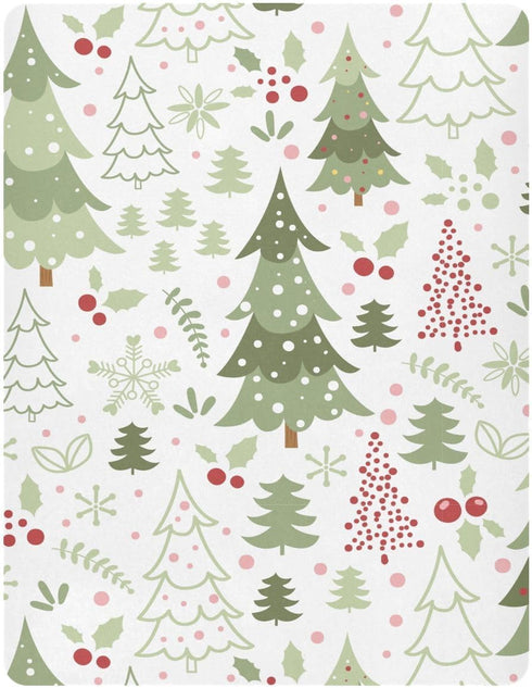 Jihqo Pack 39" 27" Cartoon Christmas Tree Crib Sheets for Boys Girls N Play Sheet Soft Breathable Mini Crib Sheets x