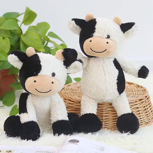 Cow Stuffed Animal Cute Cow Plush Doll Toy 9 inch Gift for Girls Boys Christmas (cow sitting)