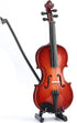Dselvgvu Wooden Miniature Violin with Stand, Bow & Case - Mini Musical Instrument Dollhouse Model Decoration