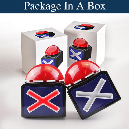 BEAN LIEVE Game Buzzer 4 Pack - Trivia Quiz Buzzer with Lights and Sound, Red Buttons for Game Show
