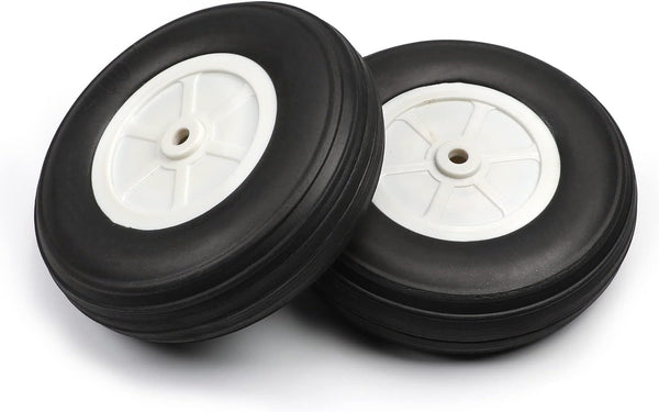 Fielect 4.5 inch Super Light Sponge Tire and Wheel Sets, 2 Pcs for RC Model Airplane and Car, PU Sponge Tire