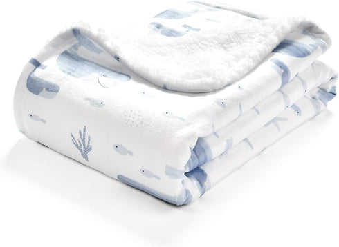 Lush Decor Baby Seaside Sherpa Blanket, Blue 30" x 40"