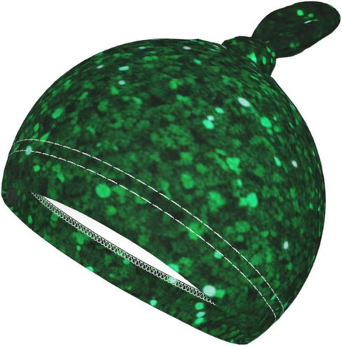 DDTKLSNV Set,Green Newborn Swaddle Blanket with Beanie Hat Sequin Sparkle Newborn Receiving Blankets Baby Swaddle Wrap