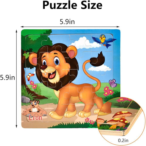 CHAFIN 3-5 Sets 3 4 5+ Pack 6 (20 Puzzles for Kids Ages Toddler Wooden Toys Montessori Learning Education Preschool