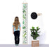 Kids Growth Chart, Wood Frame Fabric Canvas Height Measurement Ruler, Monstera Deliciosa, 7.9 x 79in