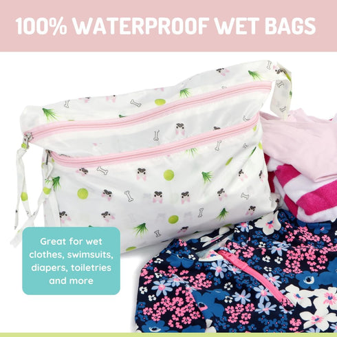 14x11 melii Waterproof Wet & Dry Bag with Handle, for Wet Bathing Suits, Diapers and Potty Training and Dishes
