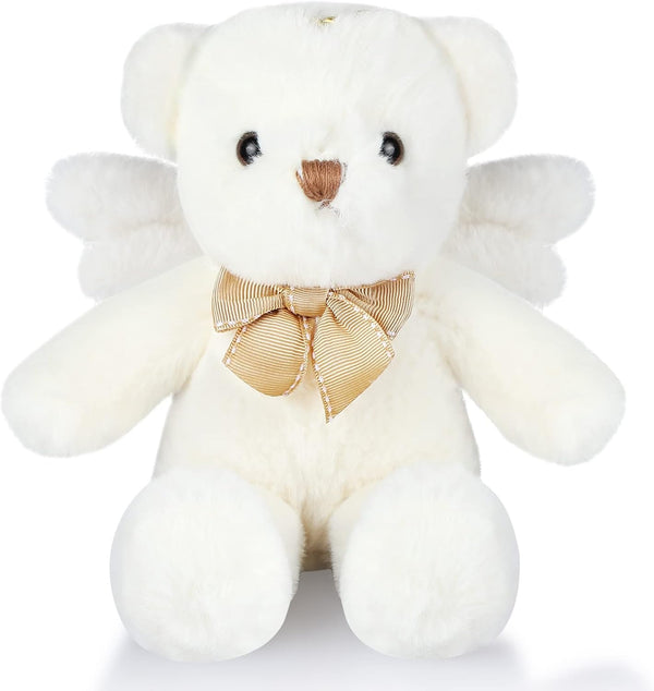 Angel Bear Plush Stuffed Animal with Wings, 10 Inch White Bear Doll for Boys & Girls Birthday Gift
