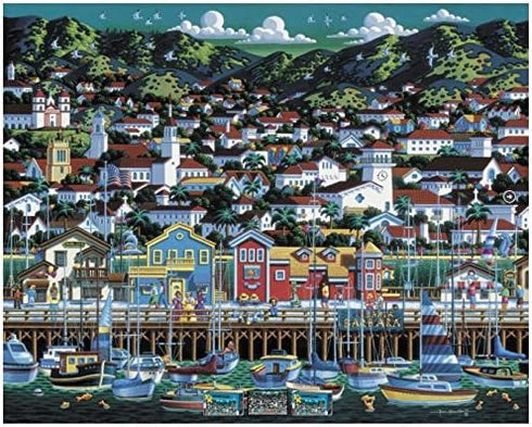 (1000 Dowdle Folk Art Santa Barbara Puzzle Piece)