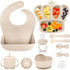 Silicone Baby Feeding Set, 10 Pcs Baby Led Weaning Supplies, Toddler Utensil Sets, Baby Essentials for Newborn Gift