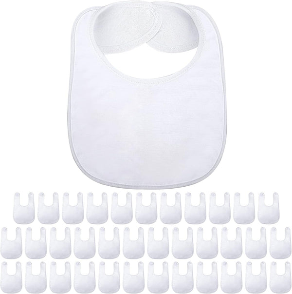 Geyoga 36 Pcs Sublimation Blanks Baby Bibs Bulk Sublimation Feeder Washable Baby Bib