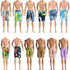 10-Item Pack 5 Sets 5 E-TING Fantastic = Fashion Casual Wear Clothes Outfit for boy Doll with Pairs Shoes (Leather