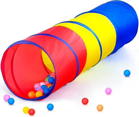 PigPigPen Pop Up Play Tunnel Tent for Toddlers, Babies or Dogs, Indoor Outdoor Toys, Red, Yellow, Blue
