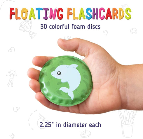 30-Pack, 2.25-Inch merka Bath Toys Flash Cards - EVA Foam, Multicolor - Baby Bath Toys & Memory Matching Game & Bathtub