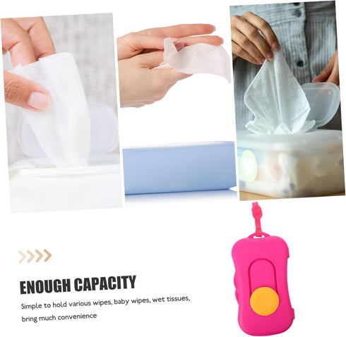LIFKOME 8.85X4.72X1.18In Portable Baby Wipes Case Travel Wipe Dispenser Compact Lightweight Wet Tissue Holder