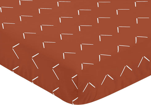 Sweet Jojo Designs Boho Arrow Fitted Crib Sheet for Baby Toddler Bed Nursery - Burnt Orange Rust Modern Bohemian