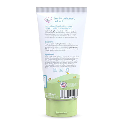 TruKid Kids Body Wash – Natural, Unscented Face, Body & Hand Wash for Sensitive Skin, 8 fl oz - NEA-Accepted for Eczema