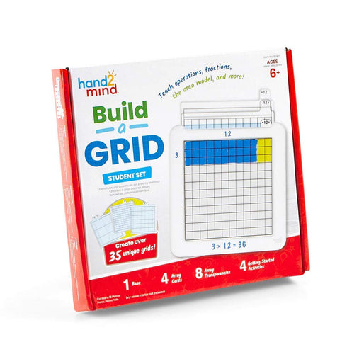 hand2mind Build-A-Grid Dry Erase Multiplication Game for 3rd Grade Math, Montessori Supplies (Set of 1)