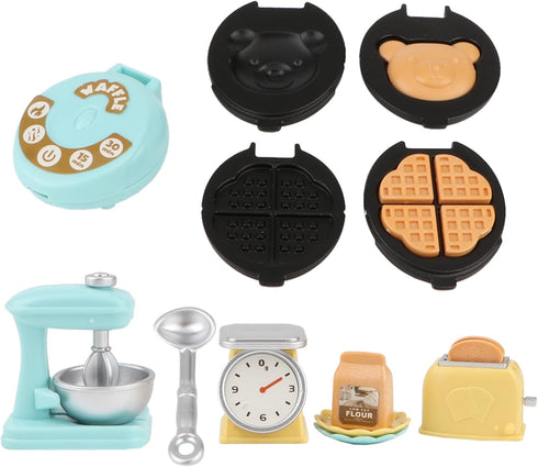 Miniature Dollhouse Kitchen Set 1:12 Decoration Waffle Maker Toaster Scale Stand Mixer