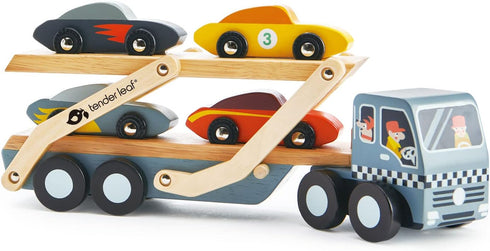 Tender Leaf Toys Car Transporter - Imaginative Play Gift for Children, Encourages Social Development