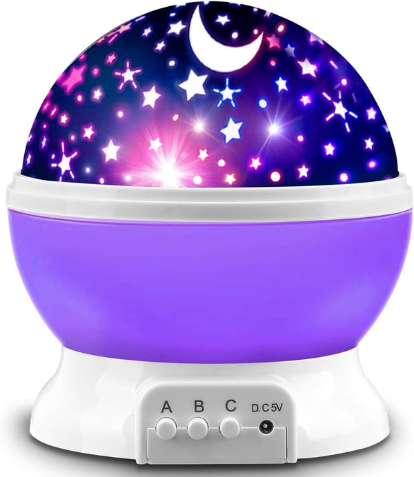 MOKOQI Star Projector Night Lights for Kids, Purple Projection Lamp for 1-14 Year Olds, Glow in The Dark Stars