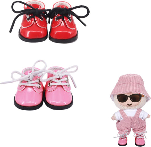 MM MEGIJAAKI 2 Pairs Mini Shoes 1/8 BJD Doll Shoes PU Leather Cute Elf