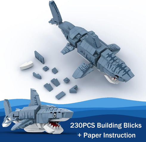 Neomoner 2 1 Set, 6-12 (230pcs) Shark Building Blocks Party Favors, in Deep Sea Creatures Building Toy Party Favor