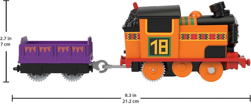 Thomas & Friends Motorized Toy Train Nia, Battery-Powered Engine with Cargo for Preschool Kids Ages 3+
