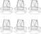 6 Pack Silicone Duckbill Valve Compatible with S9 / S12 / S9Pro