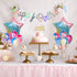 Rainbow 10th Birthday Decorations, Double Digits Number 10 Star Balloons, Happy Birthday Banner for Girls