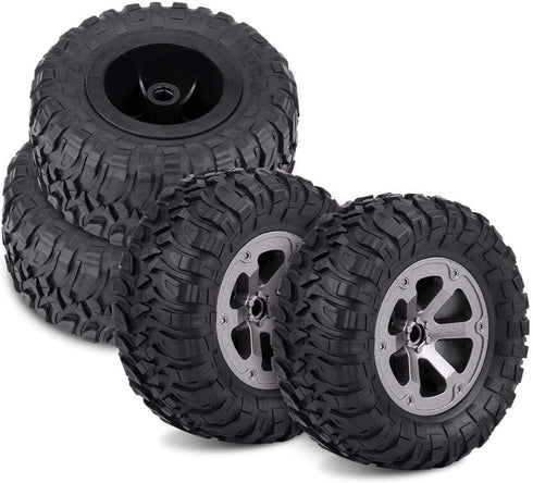 RC Crawler Tires 4Pcs Off-Road Rubber Tyres for 1:16 Remote Control Military Car Accessory Part