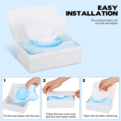 FMOACEN 2 Pack Wipes Dispenser Compatible with Cottonelle Flushable, Refillable Wipe Holder with Sealing Lid, Keeps