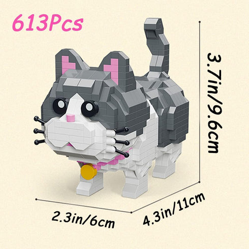 Myweyde 673Pcs) Black Cat Building Blocks, Micro Building Blocks Cats, Cute Animal Series Micro Mini Building Blocks