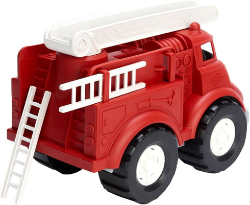 Green Toys Fire Truck - BPA and Phthalates Free Imaginative Play Toy for Kids, Red