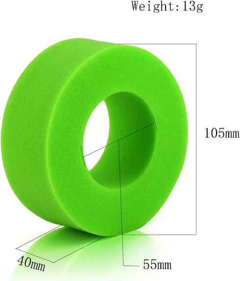 1.9 Tire Inserts Soft Outer Foam Inserts, 4 Pcs for 1.9inch Wheel Tires RC Crawler Axial SCX10 90046 TRX4 (Green)
