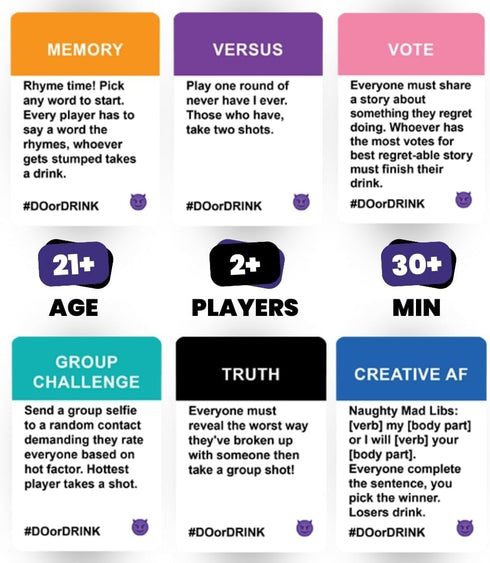 Do or Drink Naughty Edition - The Adult Drinking Game with 250 Cards for Spicy Situations and Game Night