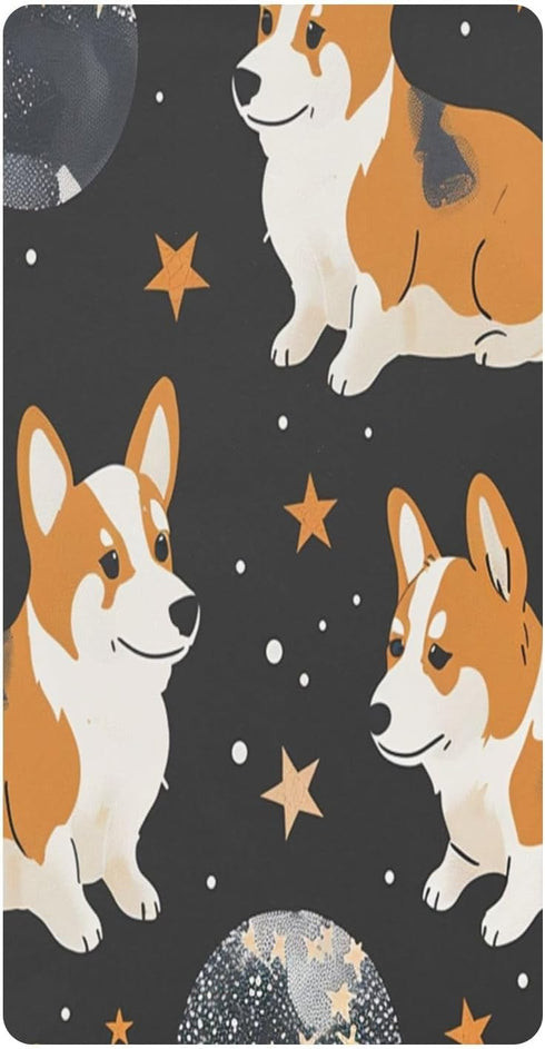 Bseiialft Corgi Puppies Stars Crib Sheets for Boys Girls Soft and Breathable Cotton