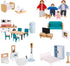 OOOK Wooden Dollhouse Furniture Set for Kids, 26 Pcs Dollhouse Accessories with