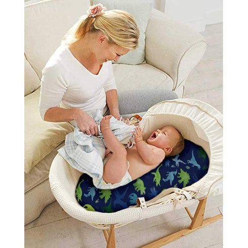 Baby Boy Changing Pad Cover, Dinosaur Diaper Changing Mat Cover Sheets for Newborn (Blue)