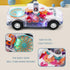 Nenekal Transparent Electric Police Car Gear Toy with Flashing Lights & Music, Toddler Gift for Boys & Girls 3+