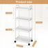 4-Tier Barydat Baby Diaper Cart Movable Diaper Caddy Organizer Rolling Plastic with Wheels White Essentials Baby