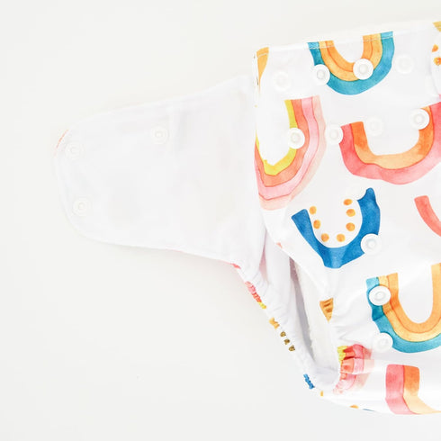 Happy Flute 9 Sets Girls(6-33 pounds,0-3 Bag+4Diapers 4Inserts (AD06) HappyFlute Newborn Baby Cloth Pocket Diapers