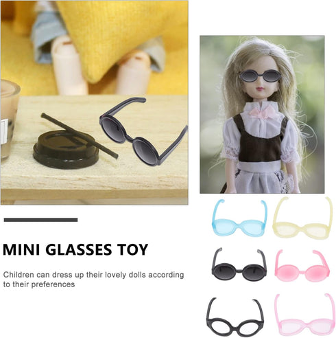 TOYANDONA 40pcs Doll Glasses, Miniature Eyeglasses Costume Accessories for Dollhouse Crafts (Random Color)