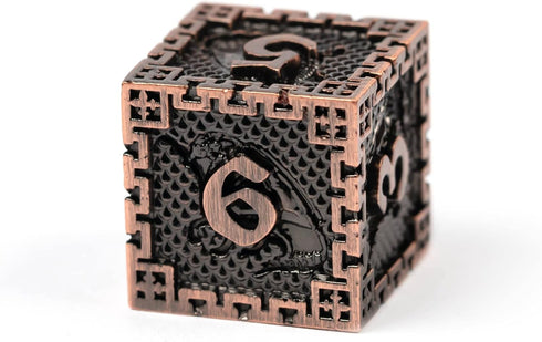 UDIXI 7-Die Metal Dice Set, Polyhedral DND Dice for Role Playing and Tabletop Games (Ancient Copper)
