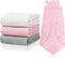 Preboun 3 Pcs Muslin Baby Hooded Towels Cotton Absorbent 6 Layers Cute