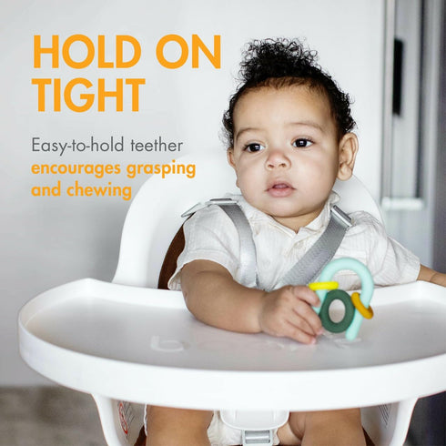 Boon Hoop Silicone Baby Teether - Soothing Teether for Infants - Ages 0 to 12 Months