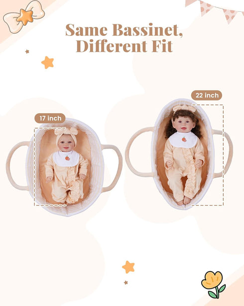 8 Set 17-22 Inch BABESIDE PCS Reborn Baby Doll Clothes with Bassinet for Dolls Babys Doll Clothes Outfit Accessories